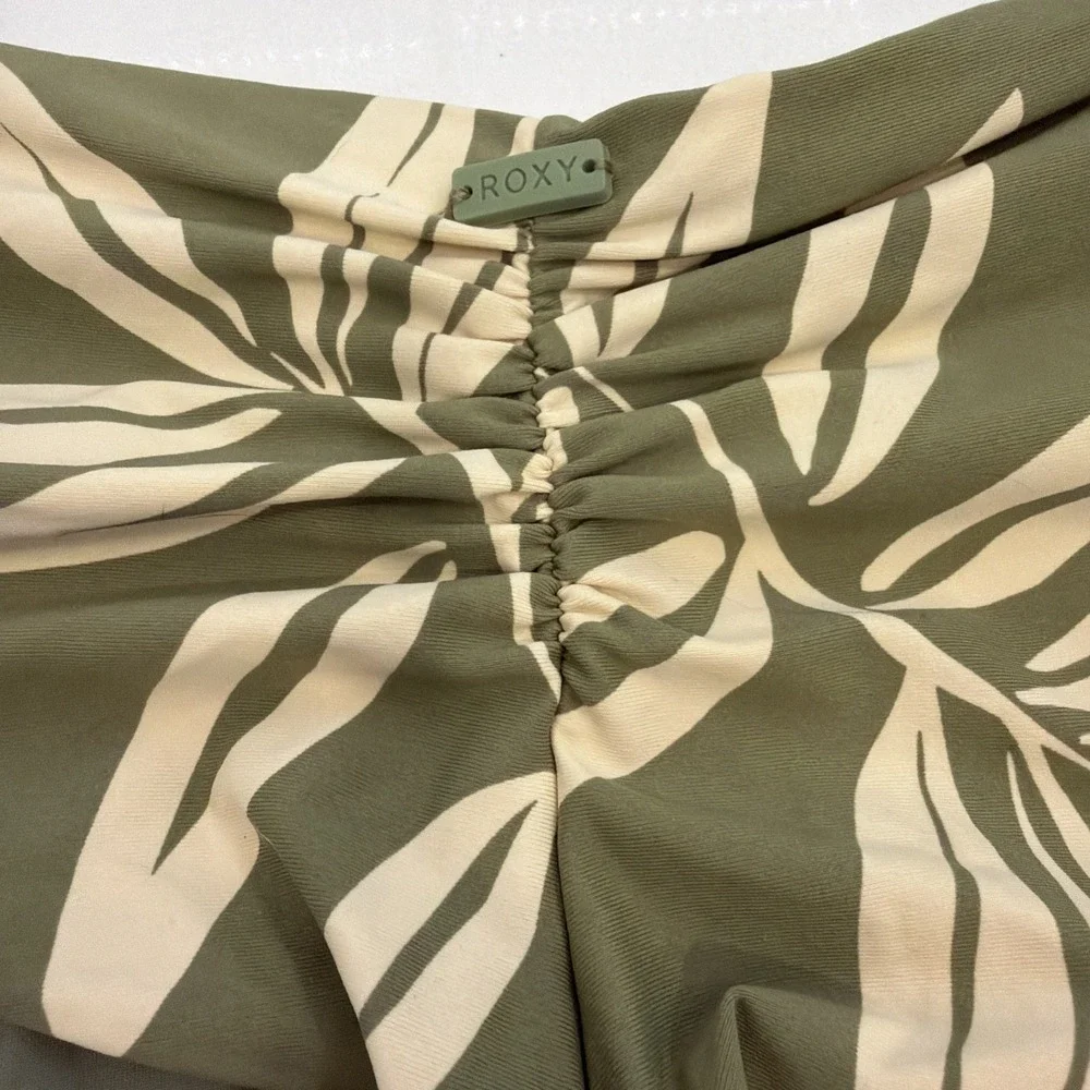 RoxyJuniors' Printed V-Waist Cheeky‎ Bikini Bottoms Classic Green XL NWT!